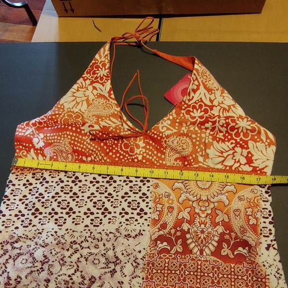 Xhilaration - orange/brown/cream halter dress NWT - Picture 6 of 6